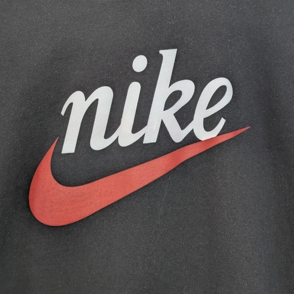 Nike Sportswear Heritage Logo Hoodie - Black Red White - Size Medium Mens - Picture 3 of 4